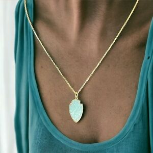 Amazonite Arrowhead Gold Necklace